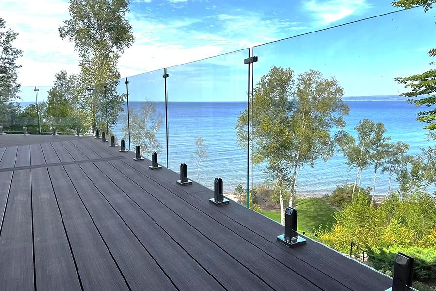 Exterior Glass Railing System-Frameless & Semi-Frameless Outdoor Facade Balustrades suppliers